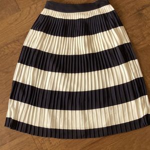 JCrew Size 2 Striped pleated midi skirt